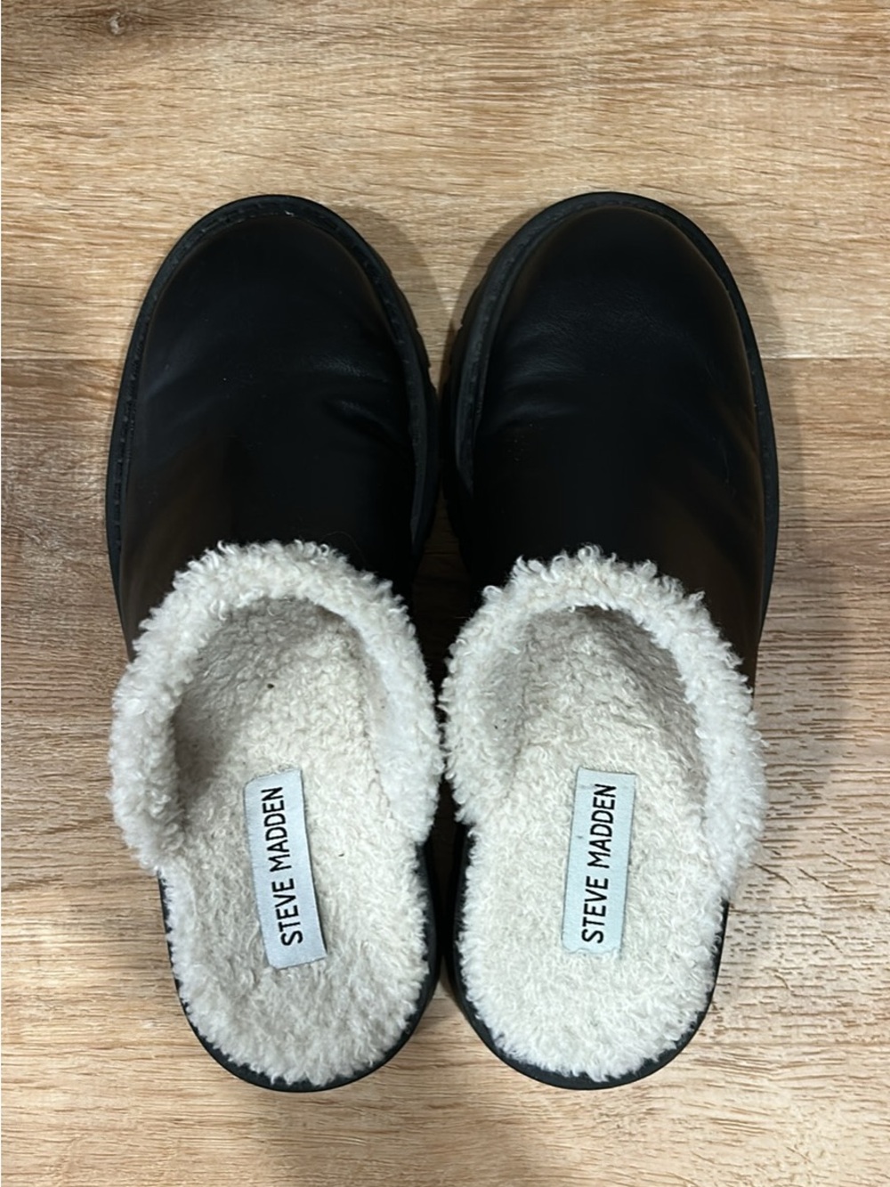 Brand New Steve Madden Black Slip-On Clogs